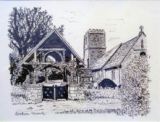21 - Mathon Church - Pen & Ink - Margaret Crouch.JPG